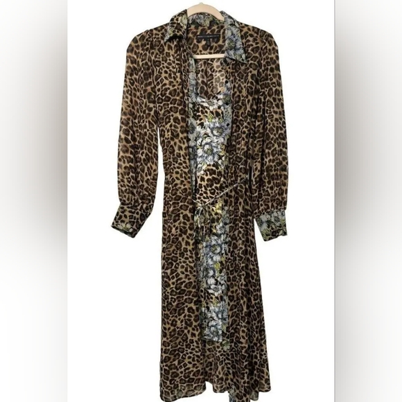 NWT White House Black Market WHBM Leopard-Print Midi 2 Piece Shirt Dress - Picture 11 of 12